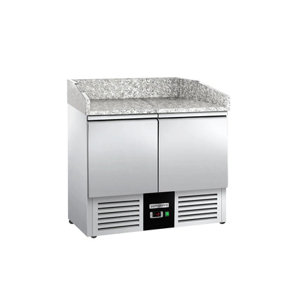 GGM Gastro Commercial Pizza Prep Counter - Granite Top PREMIUM - 2300x700mm - with 5 doors