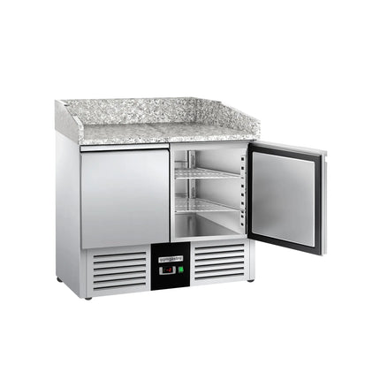 GGM Gastro Commercial Pizza Prep Counter - Granite Top PREMIUM - 2300x700mm - with 5 doors