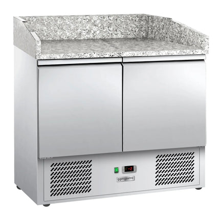GGM Gastro Commercial Pizza Prep Counter - Granite Top PREMIUM - 2300x700mm - with 5 doors