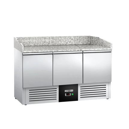 GGM Gastro Commercial Pizza Prep Counter - Granite Top PREMIUM - 2300x700mm - with 5 doors