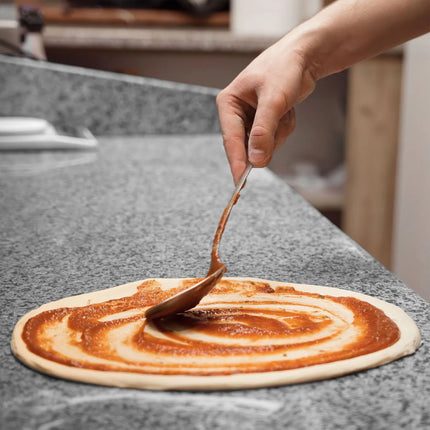 GGM Gastro Commercial Pizza Prep Counter - Granite Top PREMIUM - 935x700mm - with 2 glass doors
