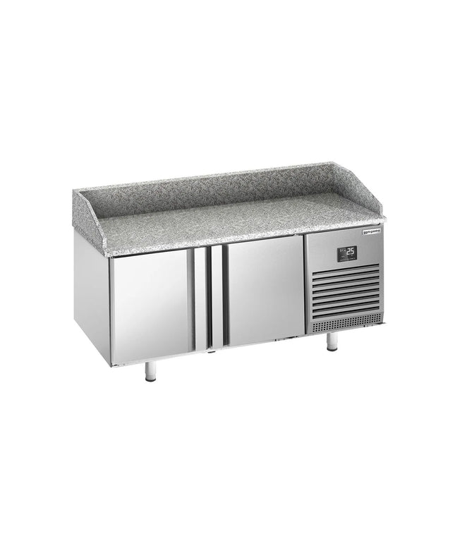 GGM Gastro Commercial Pizza Prep Counter - Granite Top PREMIUM PLUS - 1490x700mm - with 2 doors