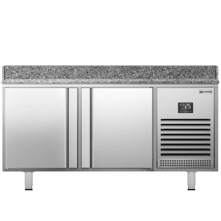GGM Gastro Commercial Pizza Prep Counter - Granite Top PREMIUM PLUS - 1490x700mm - with 2 doors