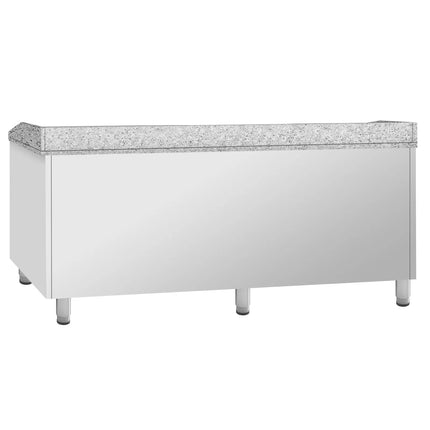 GGM Gastro Commercial Pizza Prep Counter - Granite Top PREMIUM PLUS - 1980x700mm - with 2 doors & 2 drawers
