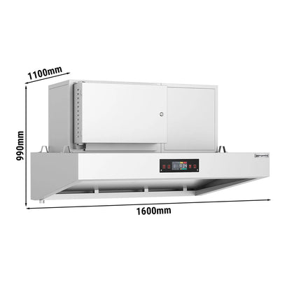 GGM Gastro Commercial Plasma Extraction Canopy - 1600mm - Ducted/Recirculating - up to 80% Odour Reduction - Touch Control Panel - LED Lighting