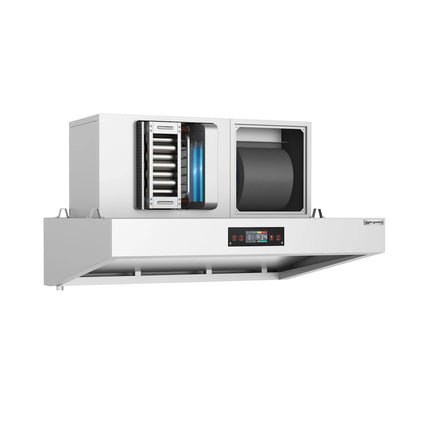 GGM Gastro Commercial Plasma Extraction Canopy - 1600mm - Ducted/Recirculating - up to 80% Odour Reduction - Touch Control Panel - LED Lighting