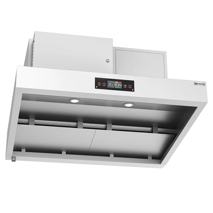 GGM Gastro Commercial Plasma Extraction Canopy - 1600mm - Ducted/Recirculating - up to 80% Odour Reduction - Touch Control Panel - LED Lighting
