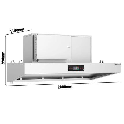 GGM Gastro Commercial Plasma Extraction Canopy - 2000mm - Ducted/Recirculating - up to 80% Odour Reduction - Touch Control Panel - LED Lighting