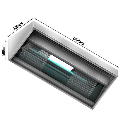 GGM Gastro Commercial Plasma Extraction Hood - 2000mm - 1500m³/h Airflow - with Filter & Lamp