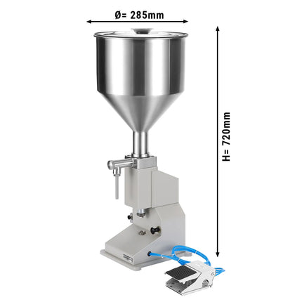 GGM Gastro Commercial Pneumatic Liquid & Paste Filling Machine - with foot pedal - for liquids & pastes - 5-50ml