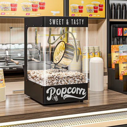 GGM Gastro Commercial Popcorn Machine - 1.31kW - 5kg/h - with 1 kettle - Black