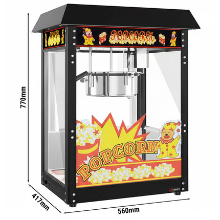 GGM Gastro Commercial Popcorn Machine - 1.5kW - 5kg/h - with 1 kettle - Black