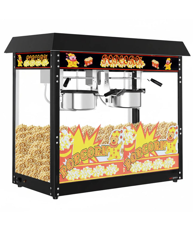 GGM Gastro Commercial Popcorn Machine - 2.90kW - 10kg/h - with 2 kettles - Black