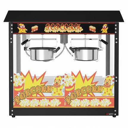 GGM Gastro Commercial Popcorn Machine - 2.90kW - 10kg/h - with 2 kettles - Black