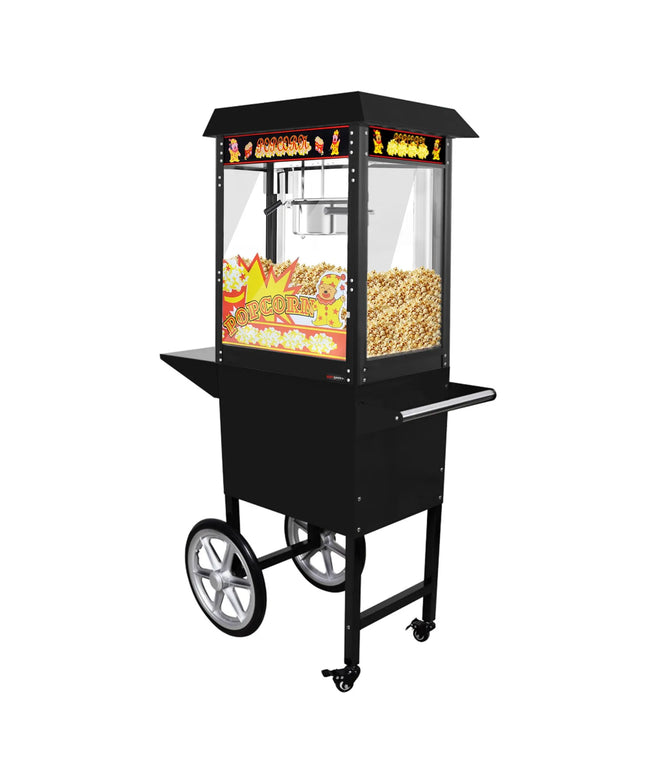 GGM Gastro Commercial Popcorn Machine incl. Trolley - 1.46kW - 5kg/h - with 1 kettle - Black
