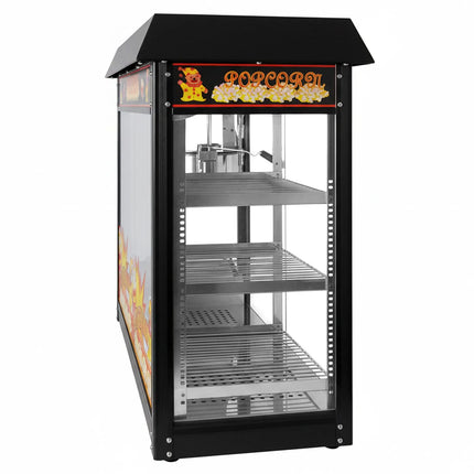 GGM Gastro Commercial Popcorn Machine with Nacho Warmer - 1.70kW - 5kg/h - with 3 heated shelves - Black