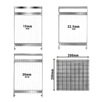 GGM Gastro Commercial Praline Guitar Cutter - Wire Spacing: 15, 22,5 & 30mm - Double-Cut - incl. 3 Frames