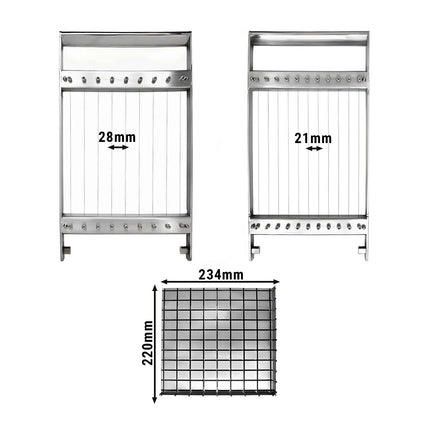 GGM Gastro Commercial Praline Guitar Cutter - Wire Spacing: 21&28mm - Double-Cut - incl. 2 Frames