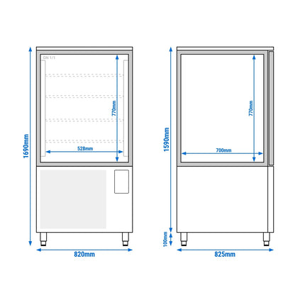 GGM Gastro Commercial Reach-In Blast Chiller/Freezer - 10x GN 1/1 or EN 600x400mm - with Touchscreen Controller - 240L