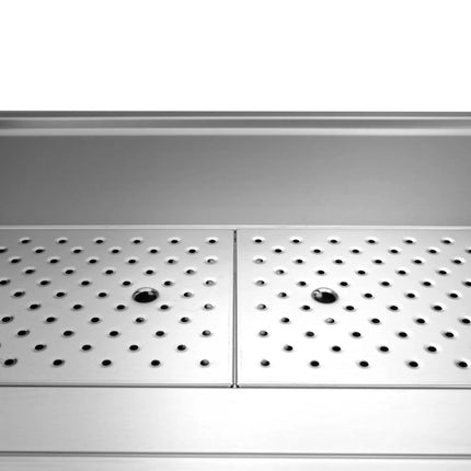 GGM Gastro Commercial Refrigerated Beer Counter 1 Glass Door + 2 Drawers PREMIUM – 1 sink left - 1550×700 mm