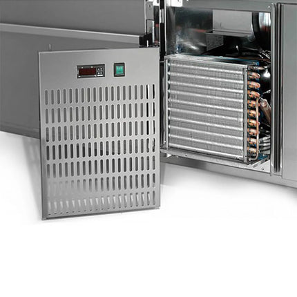 GGM Gastro Commercial Refrigerated Beer Counter 1 Glass Door + 2 Drawers PREMIUM – 1 sink left - 1550×700 mm