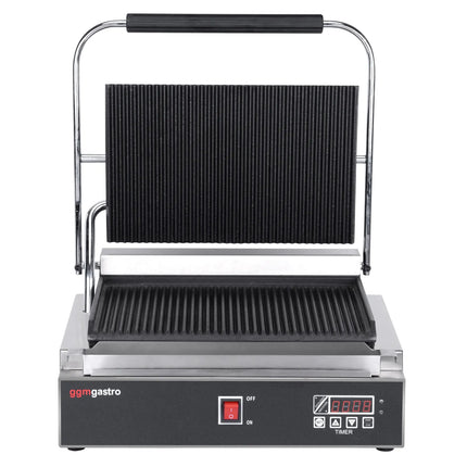 GGM Gastro Commercial Refrigerated Prep Table PREMIUM – Glass Top – 2 Doors – 1210 mm – for 9× GN 1/6 – Includes contact grill