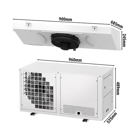 GGM Gastro Commercial Remote Split System Refrigeration Pack - max. for 7.5 m³ - IP rating IP 51 - 559W