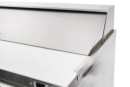 GGM Gastro Commercial Saladette Counter American Style PREMIUM - 1230mm - 396L - 2 doors - open top for 12 x GN 1/6 - incl. 12x GN 1/6 pans