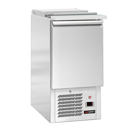 GGM Gastro Commercial Saladette Counter ECO - 450mm - 102L - 1 door - open top for 1 x GN 1/1 & stainless steel hinged lid
