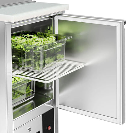 GGM Gastro Commercial Saladette Counter ECO - 450mm - 102L - 1 door - open top for 1 x GN 1/1 & stainless steel hinged lid