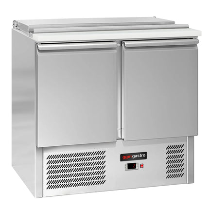GGM Gastro Commercial Saladette Counter ECO - 903mm - 240L - 2 doors - open top for 2 x GN 1/1 & 3 x GN 1/6 & stainless steel hinged lid
