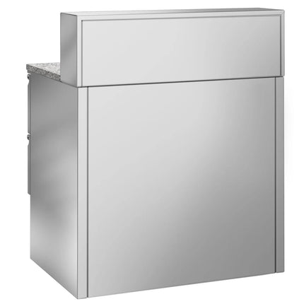 GGM Gastro Commercial Saladette Counter ECO - 903mm - 240L - Black Front - 2 doors - with glass canopy for 5 x GN 1/6 & stainless steel hinged lid