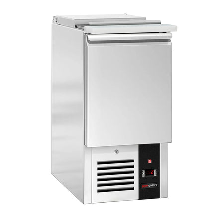 GGM Gastro Commercial Saladette Counter PREMIUM - 450mm - 102L - 1 door - open top for 1 x GN 1/1 & stainless steel hinged lid