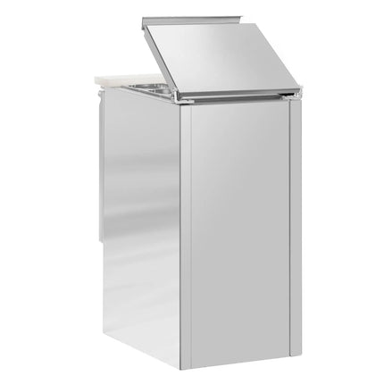GGM Gastro Commercial Saladette Counter PREMIUM - 450mm - 102L - 1 glass door - open top for 1 x GN 1/1 & stainless steel hinged lid