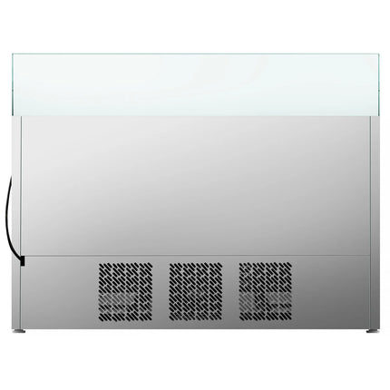 GGM Gastro Commercial Saladette Counter PREMIUM PLUS - 1460mm - 335L - 3 doors - with square glass canopy for 9 x GN 1/3 & 6 x GN 1/6