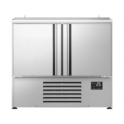 GGM Gastro Commercial Saladette Counter PREMIUM PLUS - 978mm - 230L - 2 doors - open top for 6 x GN 1/3 & 3 x GN 1/6 & stainless steel hinged lid