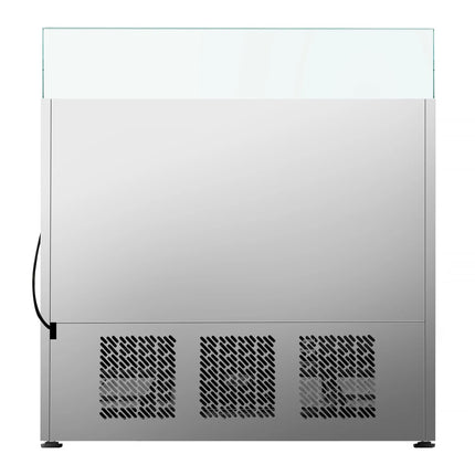 GGM Gastro Commercial Saladette Counter PREMIUM PLUS - 978mm - 230L - 2 doors - with square glass canopy for 6 x GN 1/3 & 3 x GN 1/6