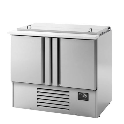 GGM Gastro Commercial Saladette Counter PREMIUM PLUS - 978mm - 230L - 2 doors - open top for 6 x GN 1/3 & 3 x GN 1/6 & stainless steel hinged lid