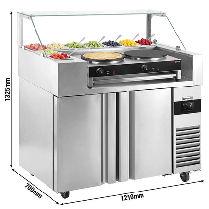 GGM Gastro Commercial Saladette Prep Counter - 1210x700mm - 2 Doors - for 9x GN 1/6