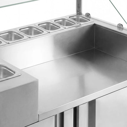 GGM Gastro Commercial Saladette Prep Counter - 1210x700mm - 2 Doors - for 9x GN 1/6