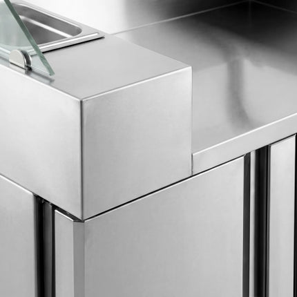GGM Gastro Commercial Saladette Prep Counter - 1210x700mm - 2 Doors - for 9x GN 1/6