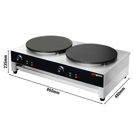 GGM Gastro Commercial Saladette Prep Counter - 1210x700mm - 4 Drawers - for 9x GN 1/6 - incl. Crepes maker with 2 plates & Wooden spatula