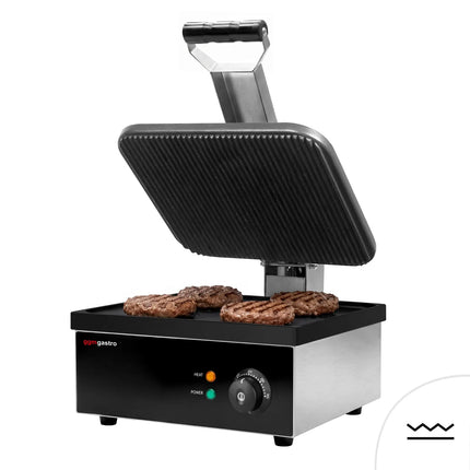 GGM Gastro Commercial Saladette Prep Counter - 1210x700mm - with 1 Door & 2 Drawers - for 9x GN 1/6 - incl. Digital contact grill & Hamburger machine