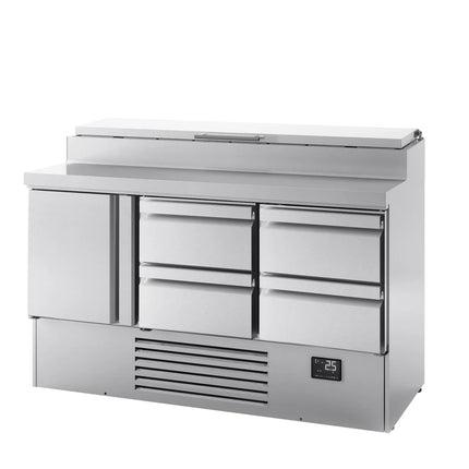 GGM Gastro Commercial Saladette Prep Counter - 1460x700mm - 1 Door & 4 Drawers - topper for 8x GN 1/4