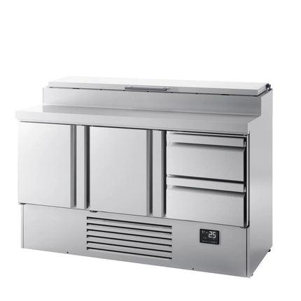 GGM Gastro Commercial Saladette Prep Counter - 1460x700mm - 2 Doors & 2 Drawers - for 8x GN 1/4