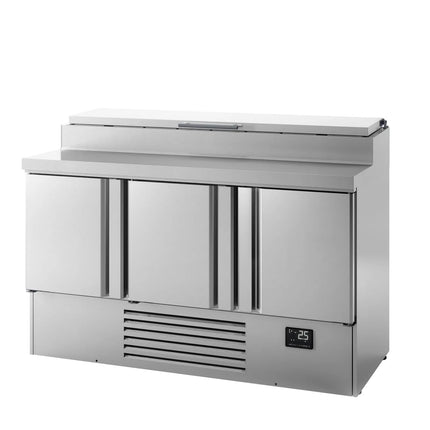 GGM Gastro Commercial Saladette Prep Counter - 1460x700mm - 3 Doors - topper for 8x GN 1/4