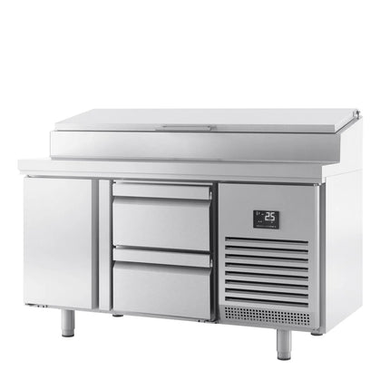 GGM Gastro Commercial Saladette Prep Counter - 1468x700mm - 1 Door & 2 Drawers - for 1x GN 1/2 & 6x GN 1/3