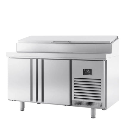 GGM Gastro Commercial Saladette Prep Counter - 1468x700mm - 2 Doors - for 1x GN 1/2 & 6x GN 1/3