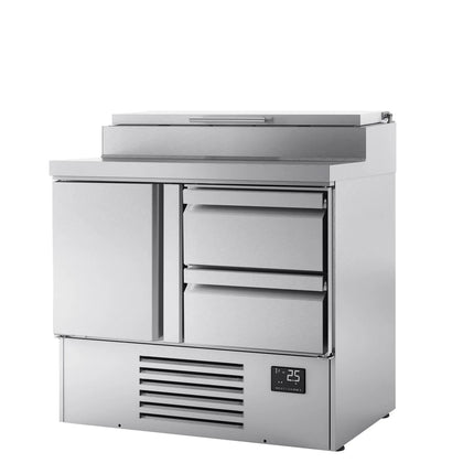 GGM Gastro Commercial Saladette Prep Counter - 978x700mm - 1 Door & 2 Drawers - for 5x GN 1/4