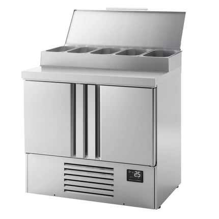 GGM Gastro Commercial Saladette Prep Counter - 978x700mm - 2 Doors - topper for 5x GN 1/4